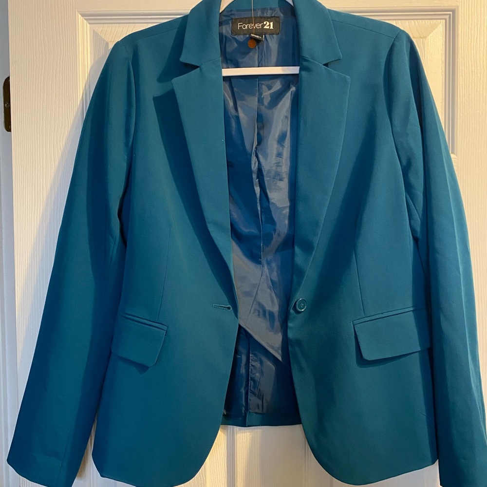 Teal Classic Blazer Forever 21 Large